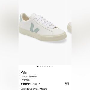 Veja Women's White and Light Green Sneakers